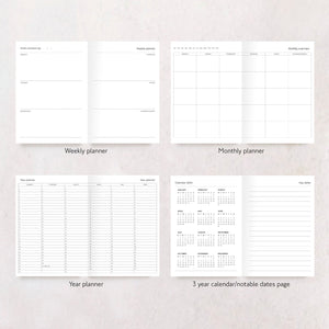 Weekly Diary Planner "365" | Undated Start Anytime | Week to view | Gift for Her