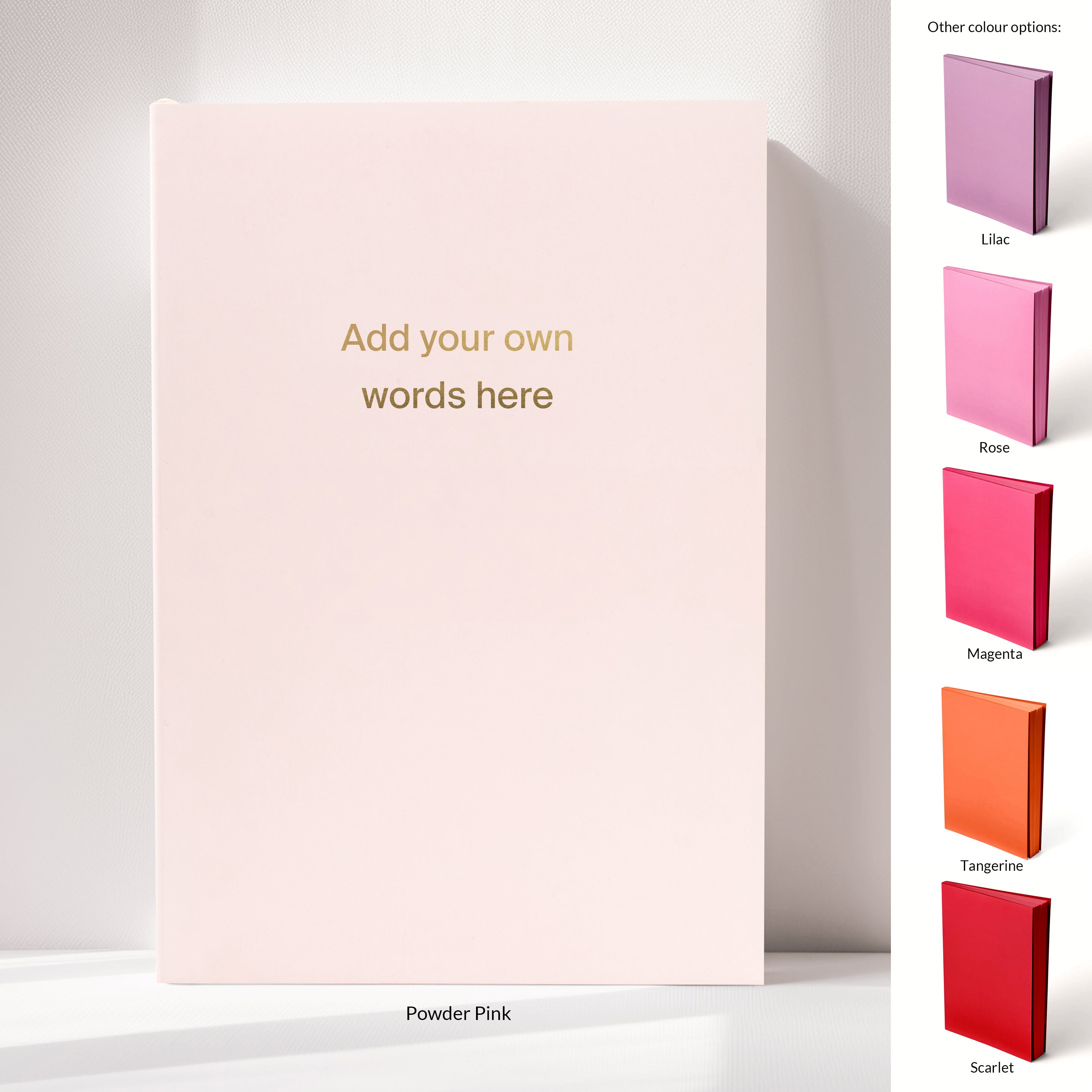 Add your own words | Personalised A5 Premium Notebook available in 11 colours | Gold Foiling | Custom A5 Soft back Notebook | Bespoke Stationery