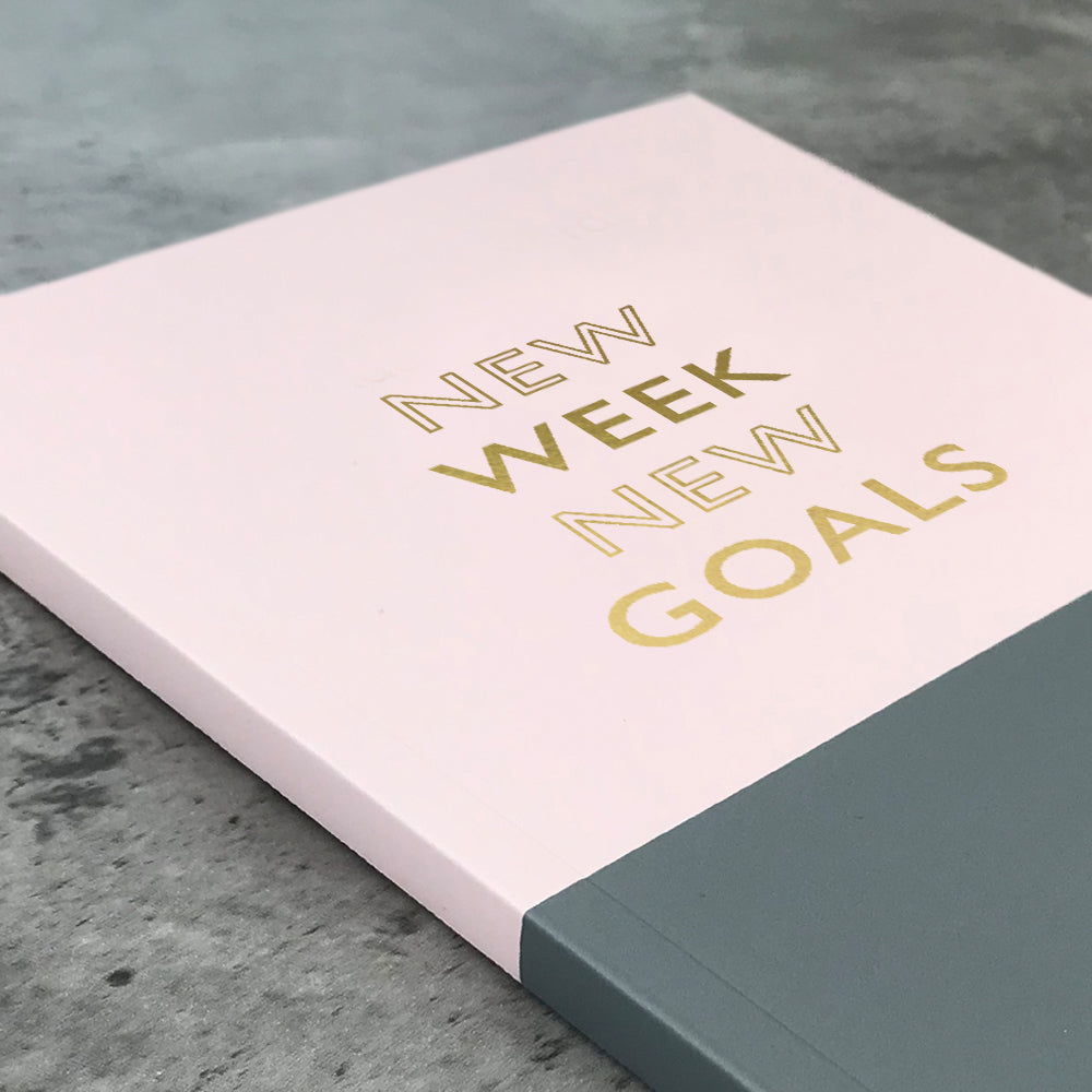 Weekly Diary Planner "New Week New Goals" | Undated Start Anytime | Week to view | Gift for Her
