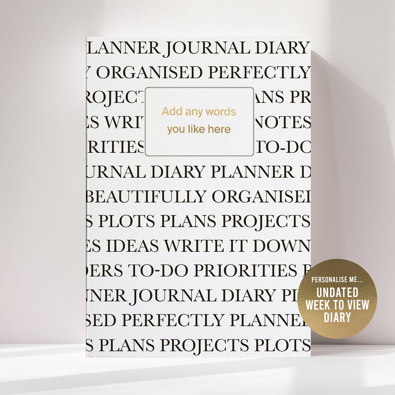 Personalised Weekly Diary Planner | Journal | Undated Start Anytime | Academic & Annual | Week to view | Monthly Calendars | Gift for Her