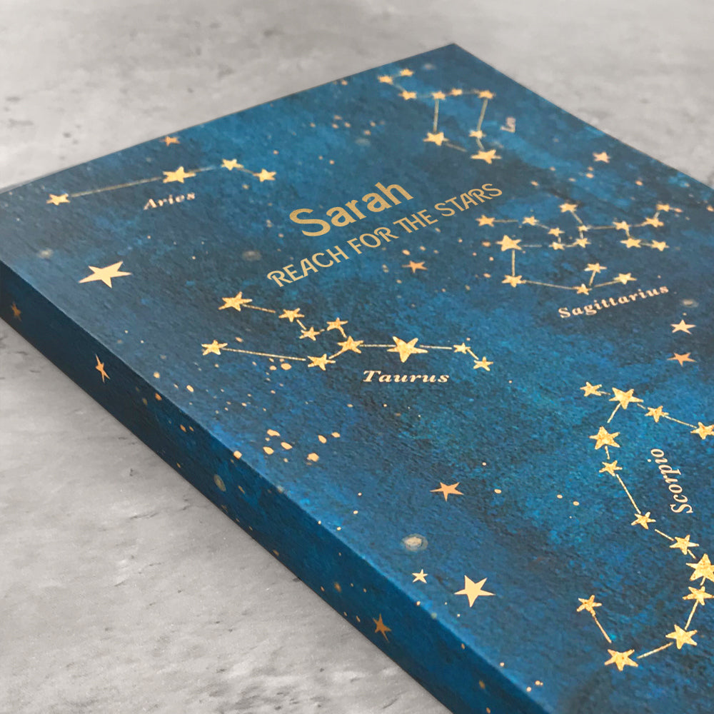 Personalised Weekly Diary Planner "Reach for the Stars" | Zodiac | Undated Start Anytime | Academic & Annual | Week to view | Monthly Calendars | Gift for Her