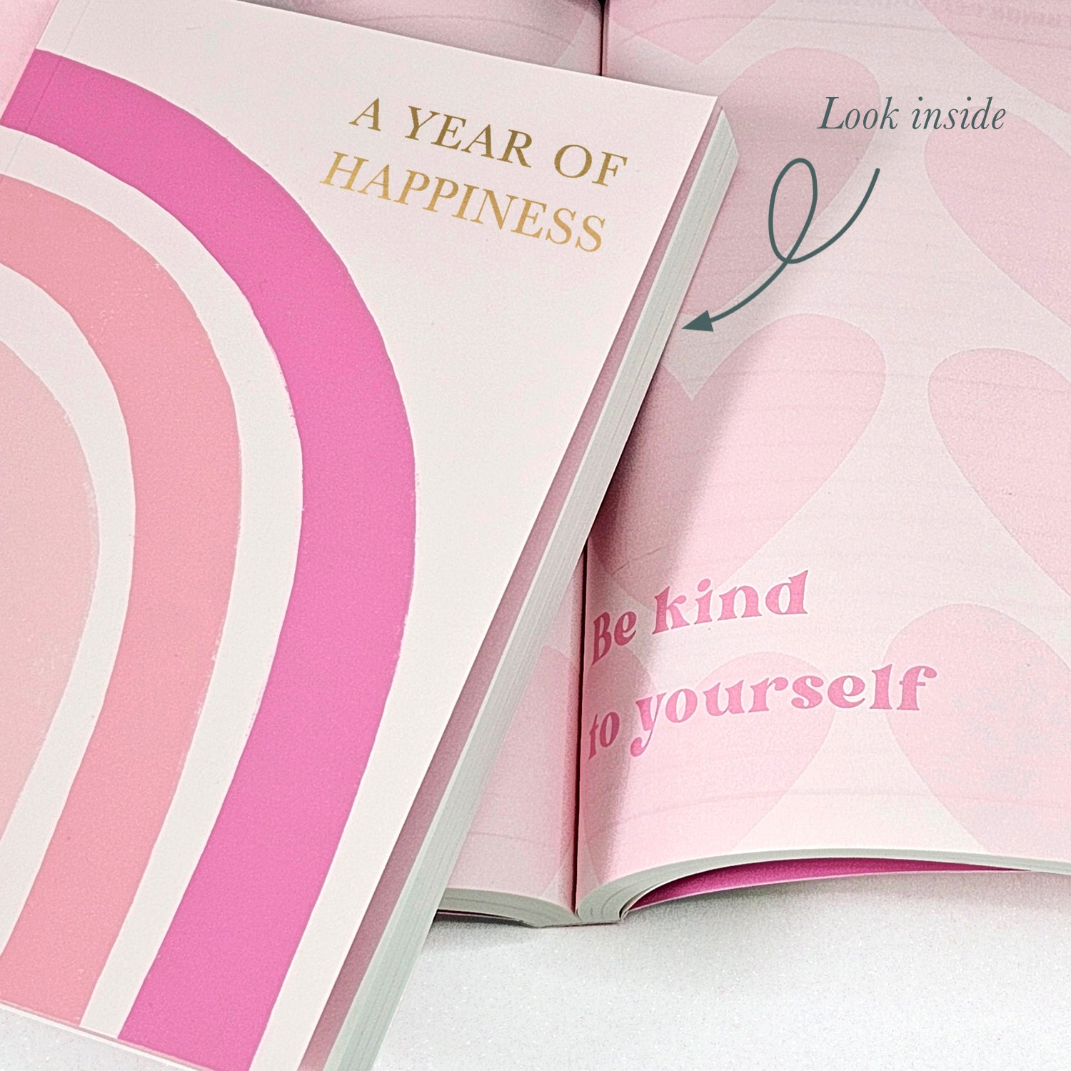 Happiness Journal "A Year of Happiness" | Undated Start Anytime | Day to Page | Mindful & Wellbeing | Rainbow Design