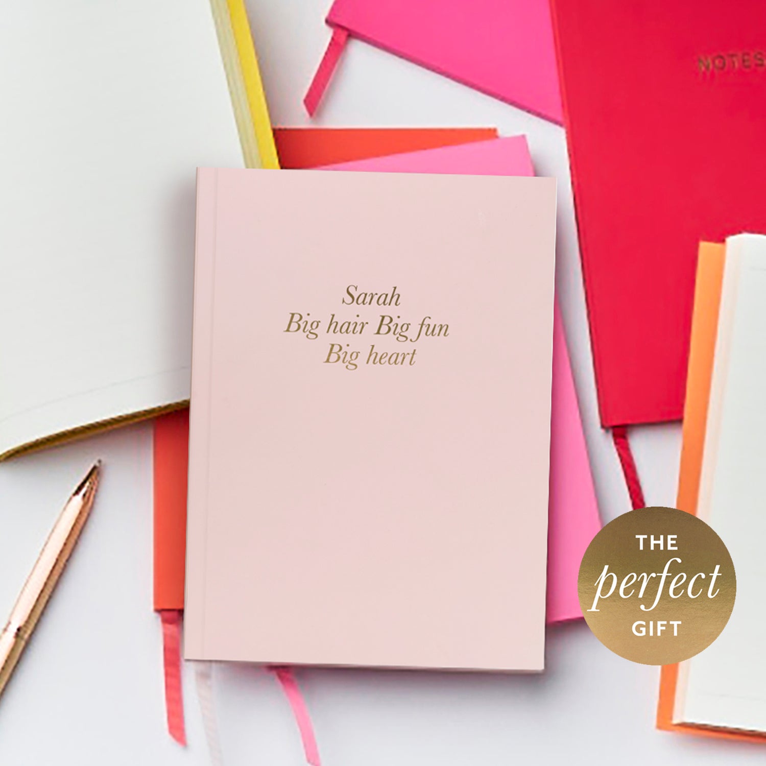 Add any words | Personalised A5 Premium Notebook available in 11 colours | Gold Foiling | Custom A5 Soft back Notebook | Bespoke Stationery