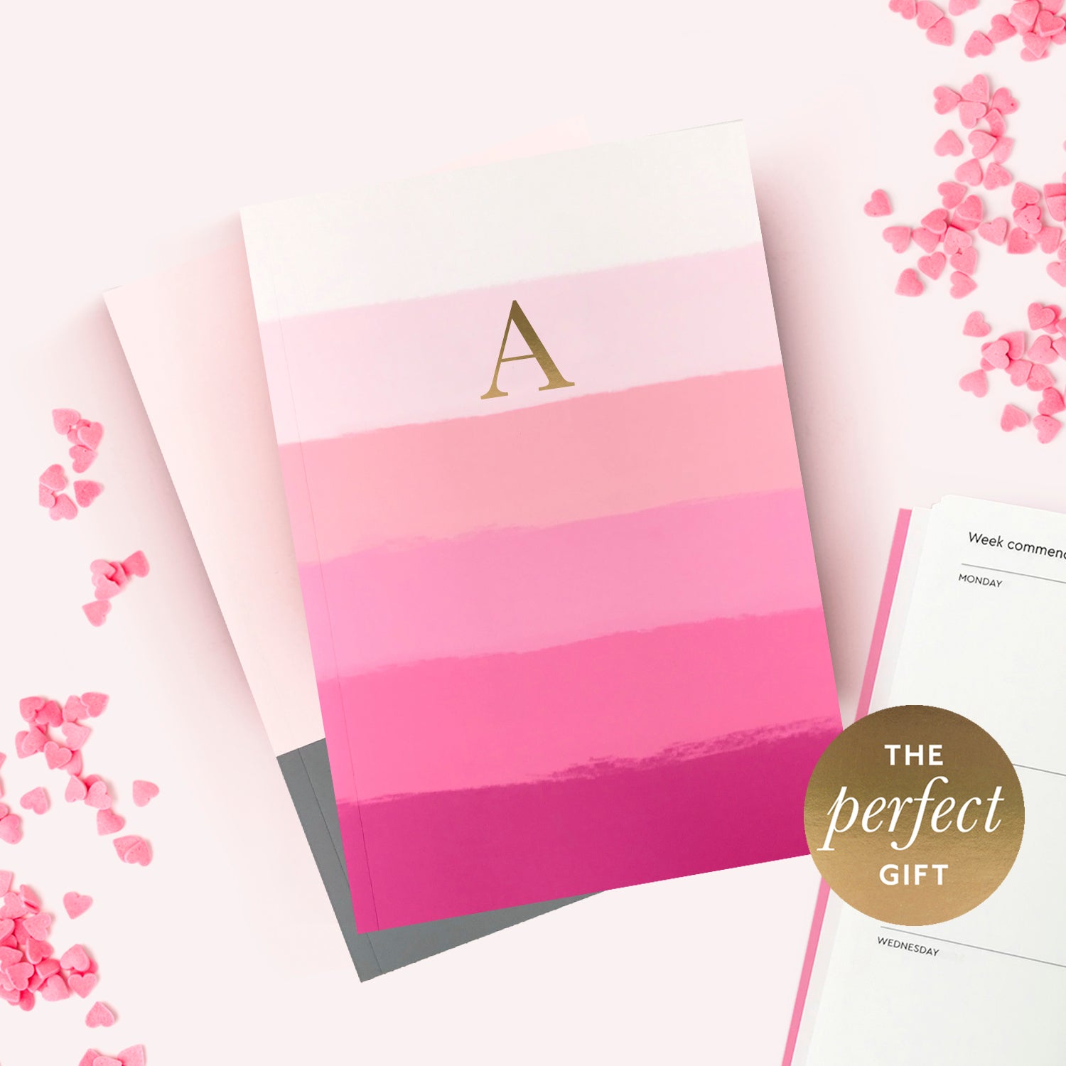 Monogram Weekly Diary Planner | A-Z | Undated Start Anytime | Week to view | Personalised Gift for Her