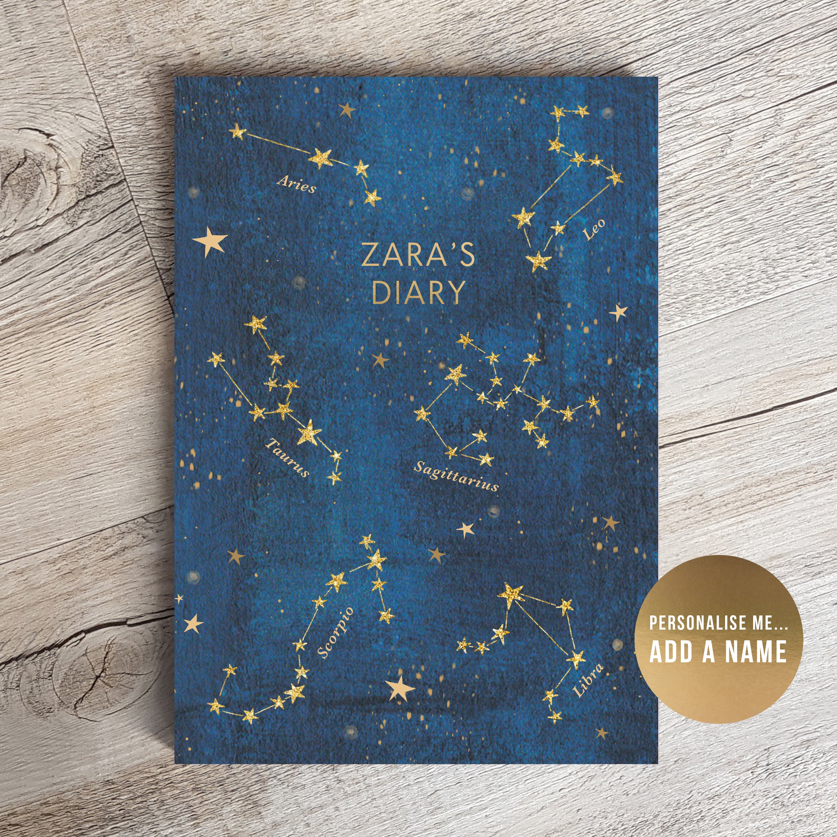 Personalised Weekly Diary Planner | Zodiac | Undated Start Anytime | Academic & Annual | Week to view | Monthly Calendars | Gift for Her