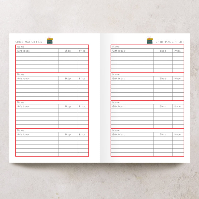 Personalised Christmas Planner Journal | Personalisation Gift for Her