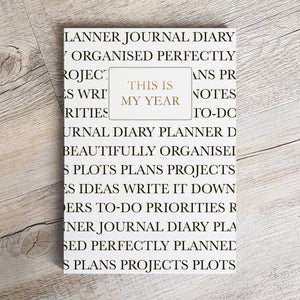 Weekly Diary Planner "Diary" | Undated Start Anytime | Week to view | Typo | Gift for Her